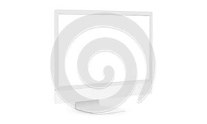 Clay desktop PC mockup isolated